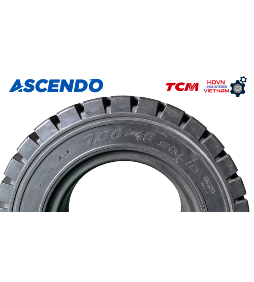 Lốp đặc 700-15 Ascendo Indonexia - Công nghệ Hàn Quốc